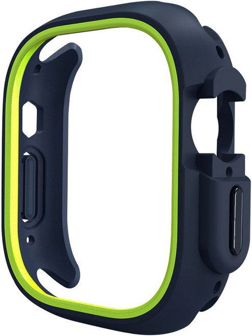 스페이스쉴드 애플워치 호환 TPU PC 투톤 케이스, 네이비형광, 1개