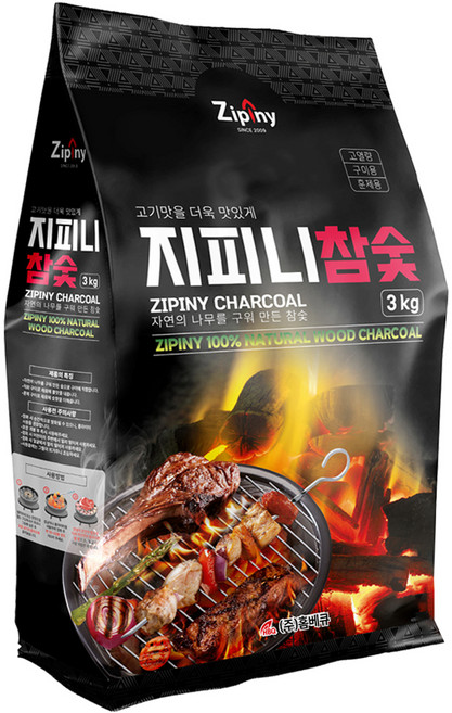 지피니 참숯, 3kg, 1개
