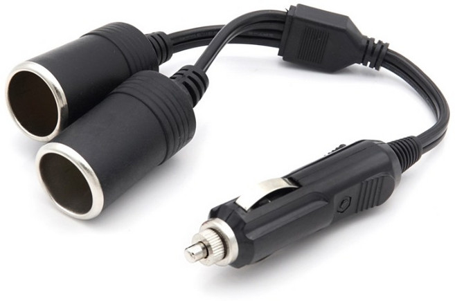 컴스 차량용 시거잭 분배기 2분배케이블형 30cm 시거잭 자동차 소켓 멀티 2 소켓2구, 1개, 2구, IT135