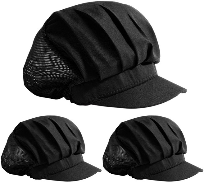 바른리빙 반망사 다용도 조리 위생모자, 블랙, 3개