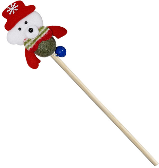 헬로키튼 고양이 다래박하 캣닢 크리스마스 우드 산타곰, 혼합색상, 1개