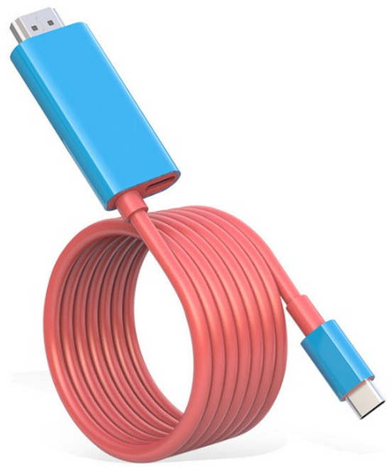 호후 닌텐도스위치 미러링 HDMI 케이블 변환 컨버터 젠더 4K 마리, 블루레드, 1개