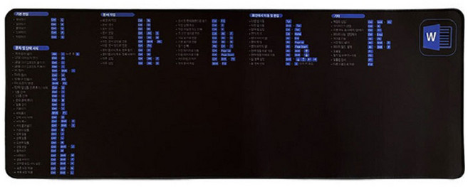 일상나눔 워드 단축키 모음 마우스 장패드, 블랙, 1개