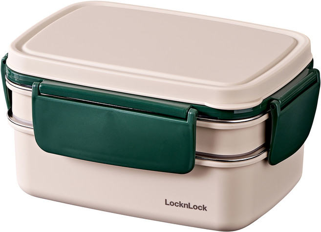 락앤락 투고 2단 스텐 도시락, 그린, 1개