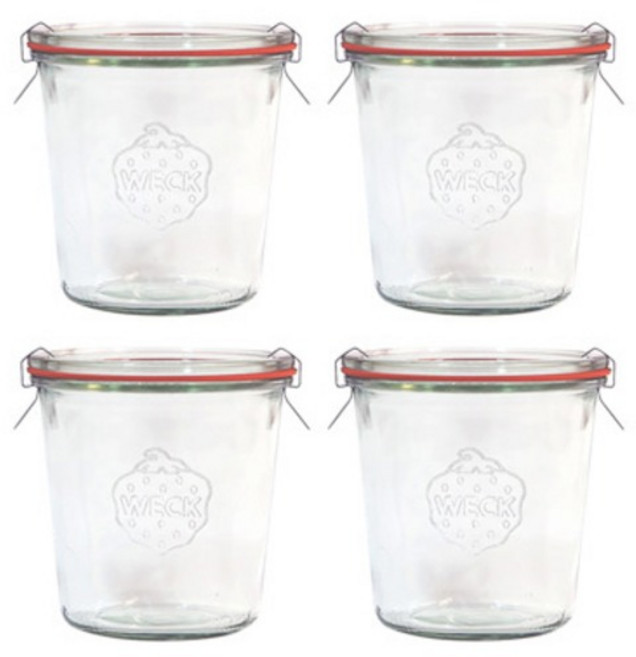 WECK 742 유리병 용기 세트, 580ml, 4세트