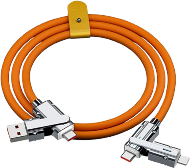 파워샷 4in1 올인원 휴대폰 테블릿 충전케이블, 오렌지, 1개