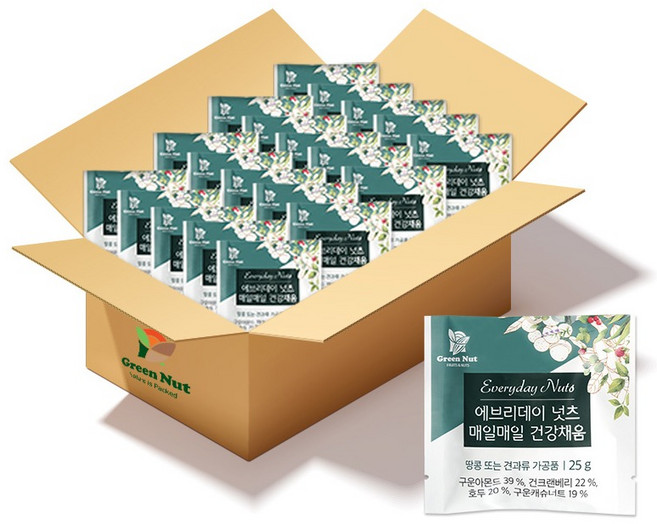 그린너트 에브리데이넛츠 매일매일 건강채움 믹스넛, 25g, 100개