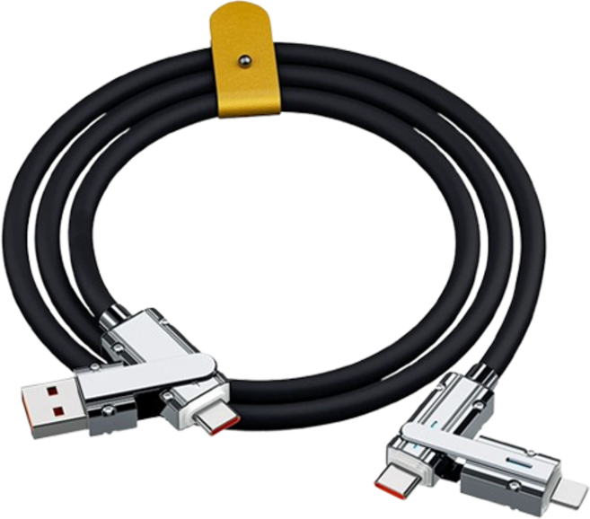 파워샷 4in1 올인원 휴대폰 테블릿 충전케이블, 블랙, 1개