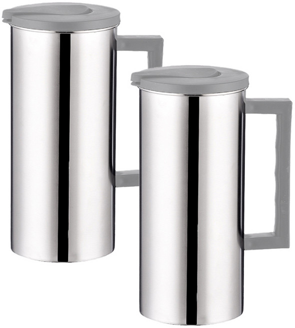 발룬피니 대용량 스텐 물병, 실버, 1.8L, 2개