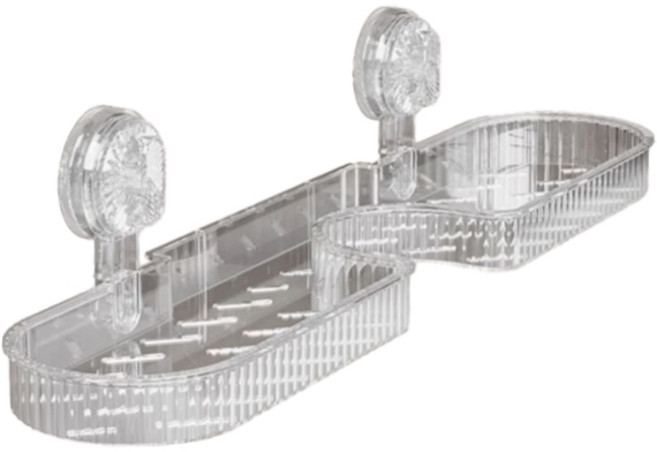 피어니스트 무타공 물빠짐 수전 욕실 선반 거치대, 화이트, 1개