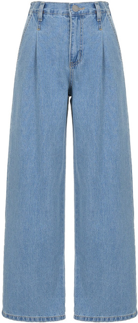 에이비에프지 여성용 면 뒷밴딩 원턱 와이드 데님팬츠 AFZ5MP47