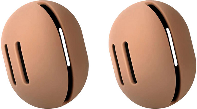 해피위더스 휴대용 실리콘 스펀지 퍼프 케이스, 2개, 브라운