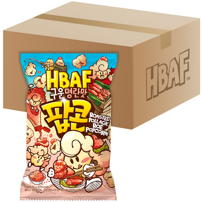 바프 구운 명란맛 팝콘, 55g, 12개