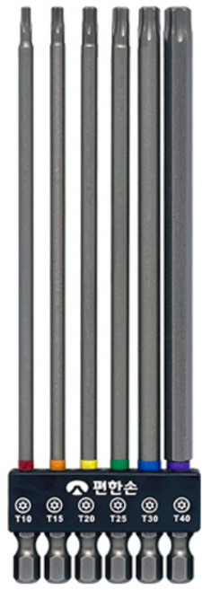 편한손 홀형 별 비트 6종 세트 TBSH6-150, 1세트