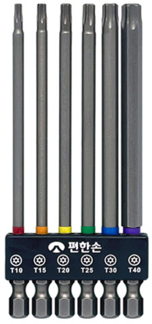 편한손 홀형 별 비트 6종 세트 TBSH6-110, 1세트