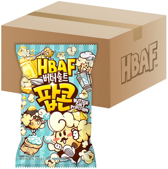 바프 버터솔트 팝콘, 45g, 12개