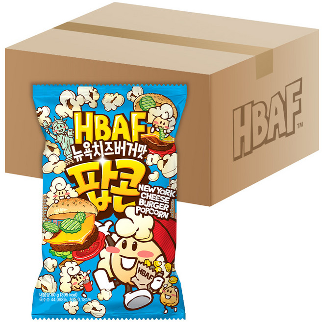 HBAF 紐約起司漢堡味爆米花, 80g, 12個