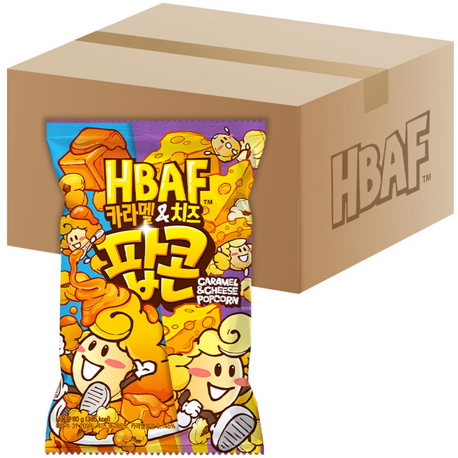 바프 카라멜 앤 치즈 팝콘, 80g, 12개