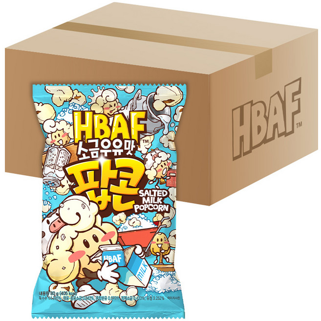 바프 소금우유맛 팝콘, 80g, 12개