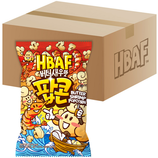 바프 버터 새우맛 팝콘, 55g, 12개