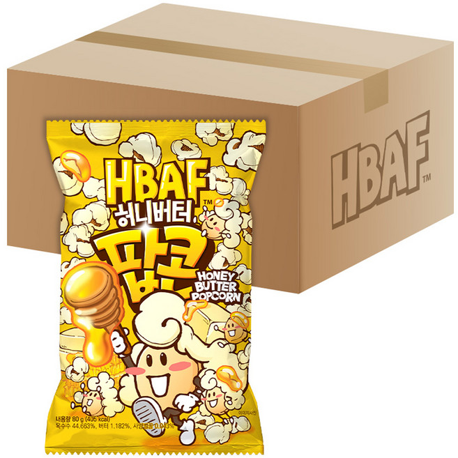바프 허니버터 팝콘, 80g, 12개