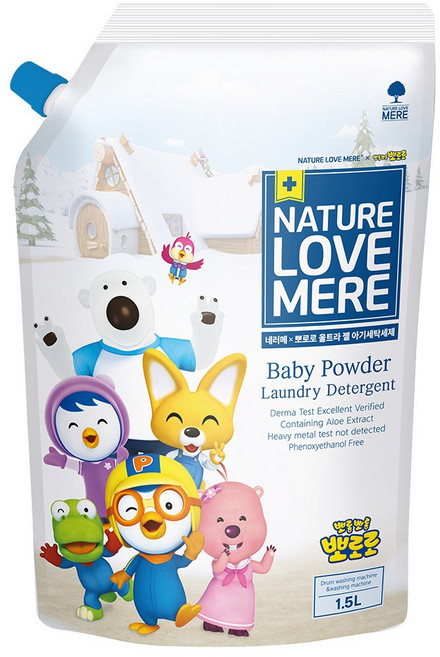 네이쳐러브메레 뽀로로 울트라 젤 아기 세탁세제 리필, 1.5L, 1개