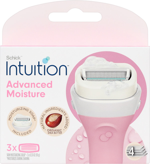 인튜이션 어드밴스 모이스춰 쉐어버터 여성용 면도날, 3개입, 1개