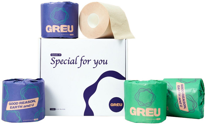 그루 굿리즌 선물 천연펄프 3겹 개별포장 롤화장지, 25m, 4롤, 1세트