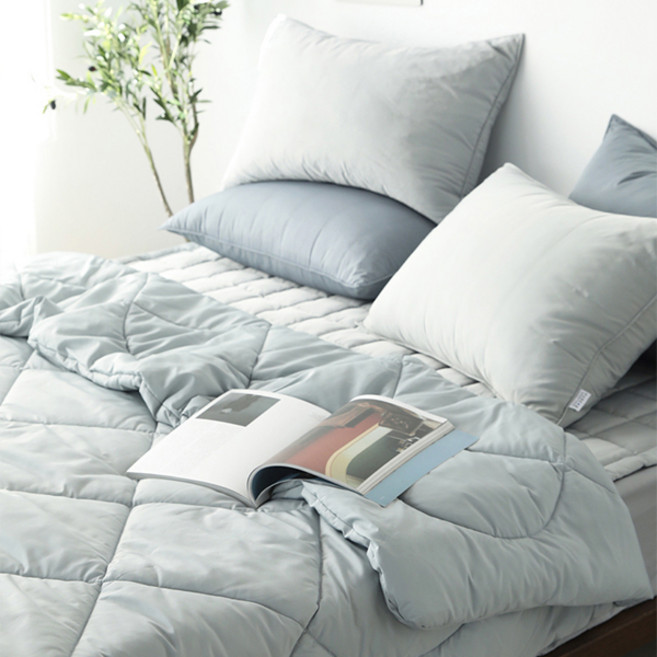 아망떼 드림웰 집먼지 진드기 알러지케어 슬림 차렵이불 2겹 베개 세트