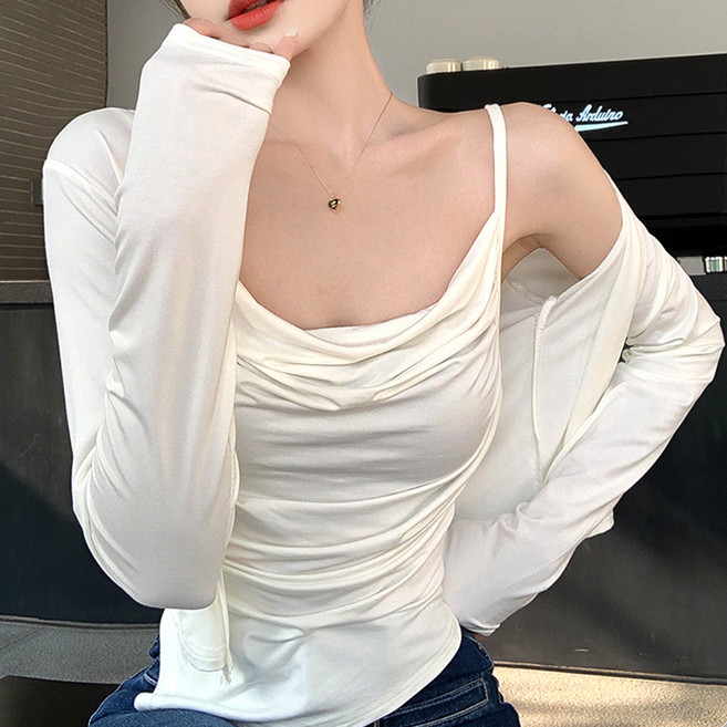 비비에모 미뉴 드레이프 셔링 나시 + 가디건 세트 10116