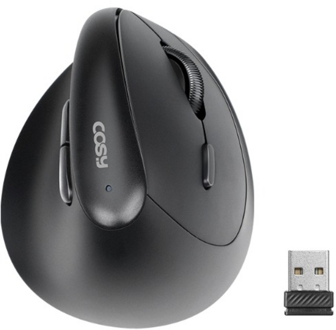 코시 작은 손 미니 버티컬 무소음 무선 마우스, 블랙, M4142WL