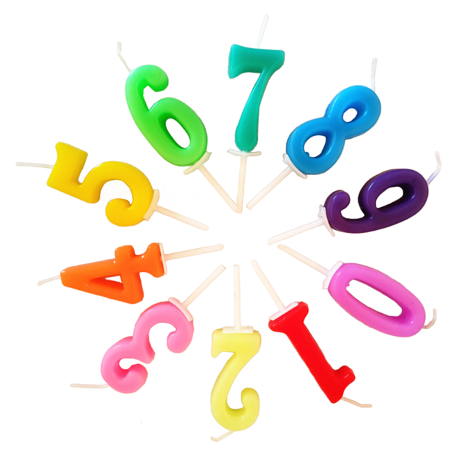 비엘피 파티 숫자초 10종 세트, 혼합색상, 1세트