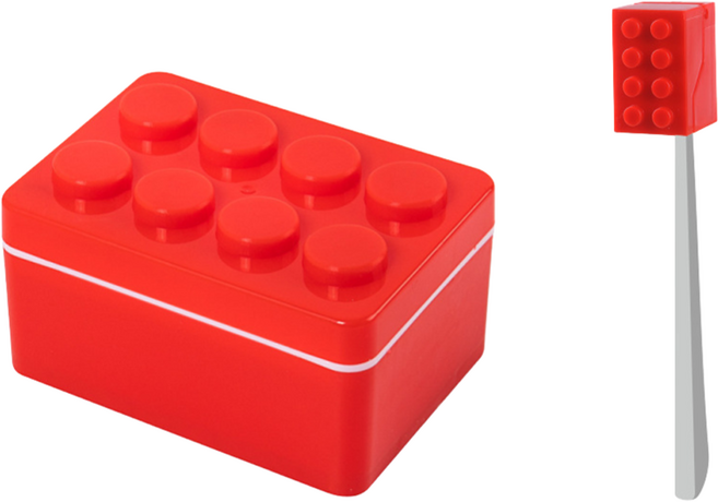 호후 욕실 받침 걸이 레고브릭 칫솔 비누 케이스 세트, 레드, 1세트