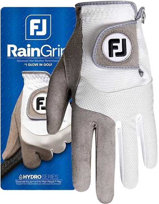풋조이 남성용 뉴 레인그립 골프장갑 왼손용, 화이트 + 그레이, 1개