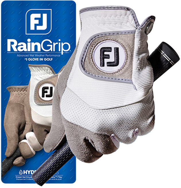 풋조이 여성용 뉴 레인그립 골프장갑 양손용, 화이트 + 그레이, 1개