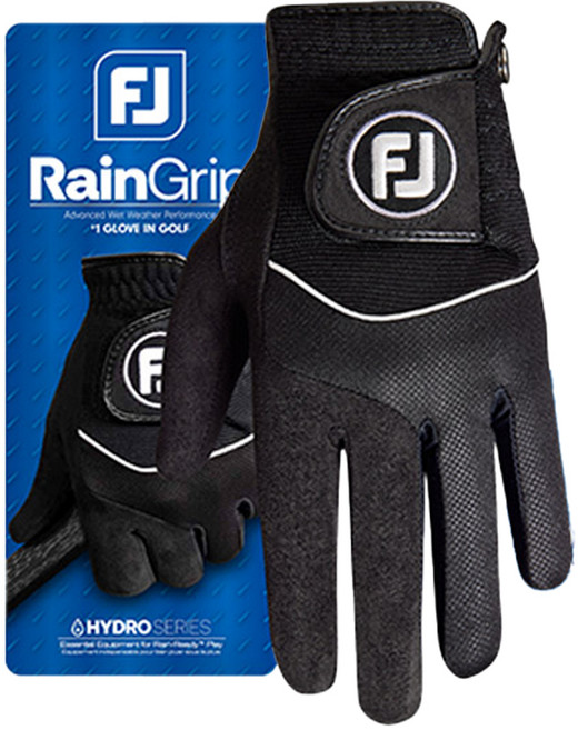 풋조이 남성용 뉴 레인그립 골프장갑 왼손용, 블랙, 1개