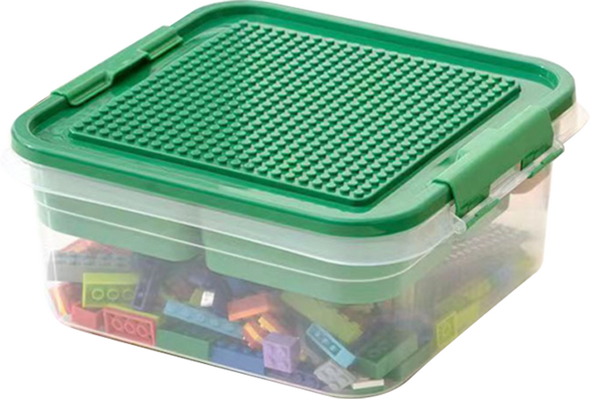 수난일 장난감 퍼즐보관함 2단 수납, 그린, 1개