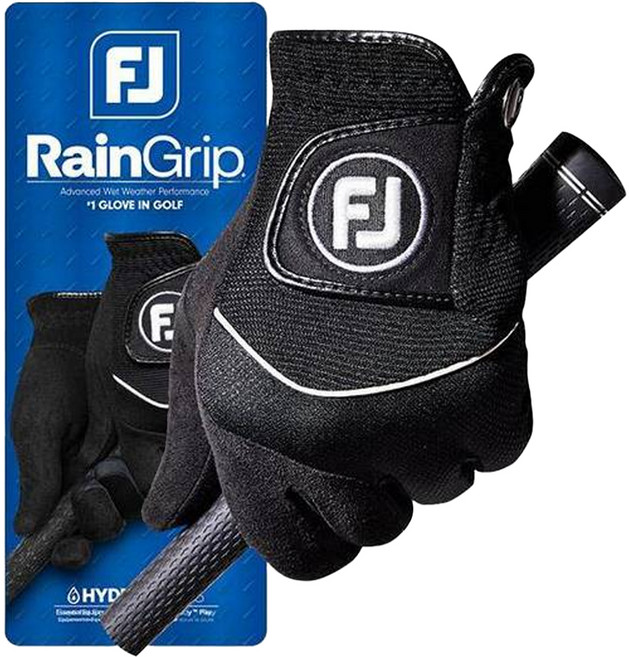 풋조이 여성용 뉴 레인그립 골프장갑 양손용, 블랙, 1개