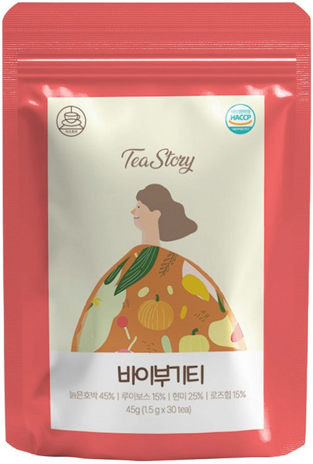 티스토리 호박 루이보스차 바이부기티 티백, 1.5g, 1개, 30개입