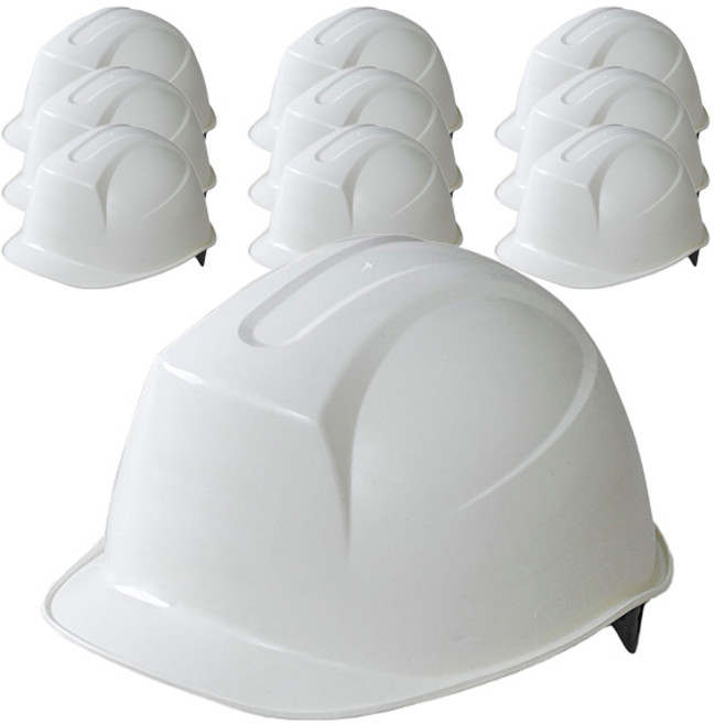 동명 건설 현장 공사장 머리 보호 안전모 신투구형, 아이보리, 10개