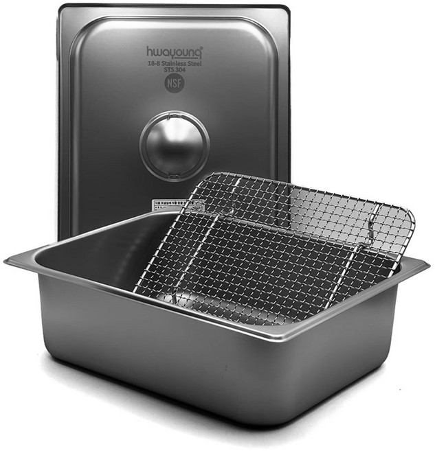 화영 STS304 스텐밧드 100 1 2 세트, 1세트, 본체 + 뚜껑 + 바트망