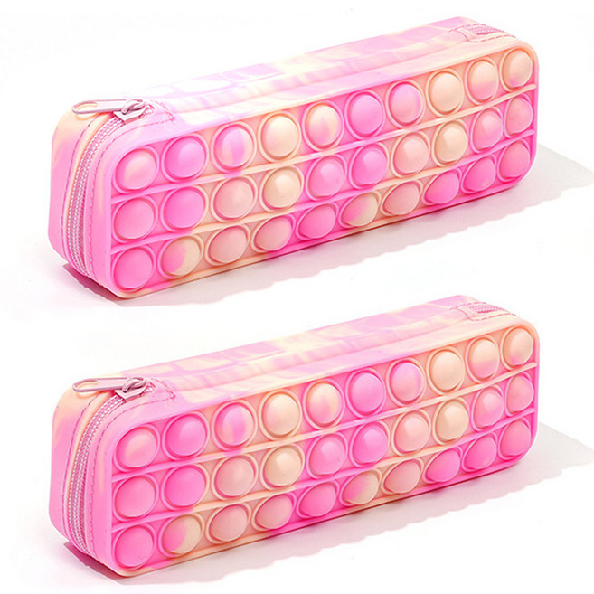 온업 실리콘 팝잇 필통, 핑크, 2개