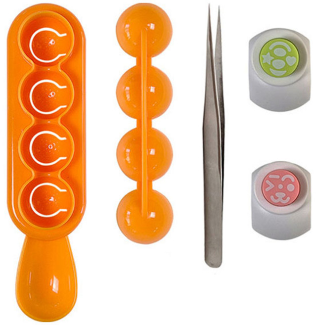 큐트미 이홈베이킹 미니 둥근 4구 주먹밥틀 세트, 혼합색상, 1세트