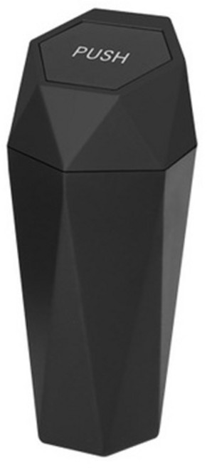 히키스 차량용 사이버 원터치 PUSH 재떨이 휴지통, BLACK, 1개