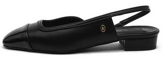 사뿐 여성용 베일리 투톤 슬링백 플랫슈즈 2cm