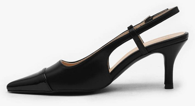 사뿐 여성용 사비나 투톤 슬링백힐 7cm