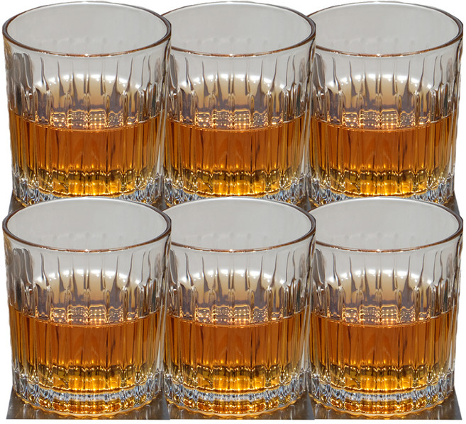 심플 플리츠 언더락잔 300ml, 6개