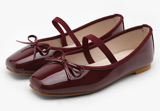 사뿐 여성용 에리노 에나멜 리본 메리제인 플랫슈즈