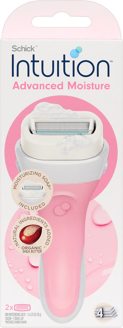 쉬크 인튜이션 어드밴스 모이스춰 쉐어버터 여성제모기 핸들 + 면도날 2입, 1개, 1세트