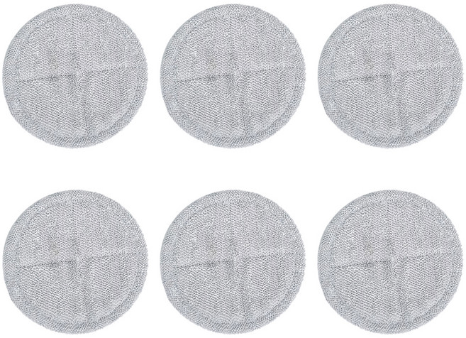 월드크린 원형 물걸레 패드 15cm 그레이, 6개